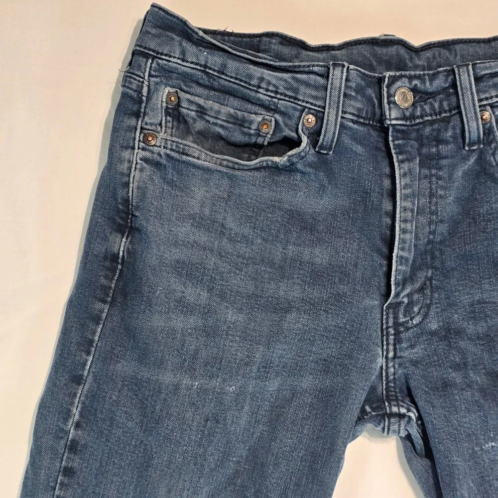 Levis 514 Straight Fit Mens Jeans Dark Wash Blue Denim W32 L32 00514-14038